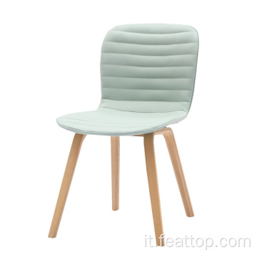 Design moderno gambe in legno sedile addensato sedia a sdraio